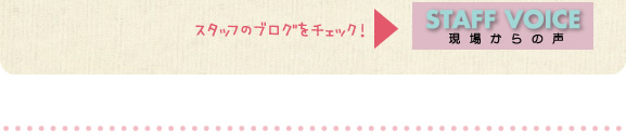 STAFF VOICE 現場からの声