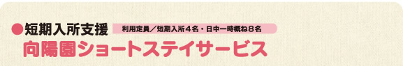 短期入所支援「向陽園ショートステイサービス」